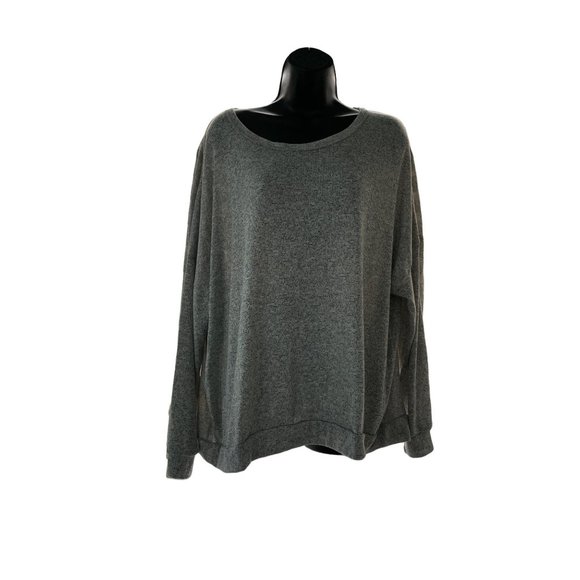 Acemi Tops - Acemi relaxed large gray crewneck long sleeve lightweight sweatshirt